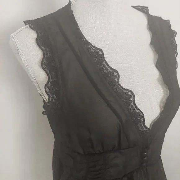 Odille Black Lace Top 8 - Picture 3 of 9